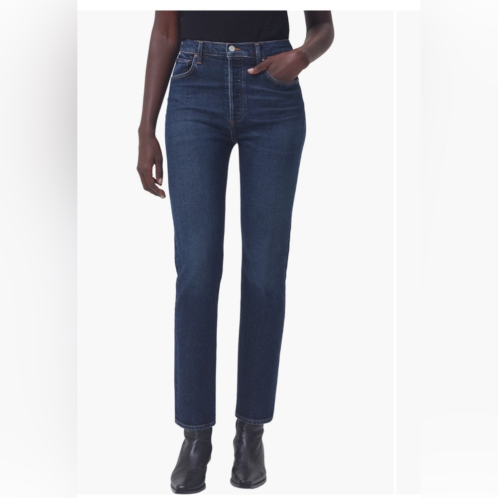 Agolde Riley High Waist Ankle Straight Leg Jeans (Size 28)